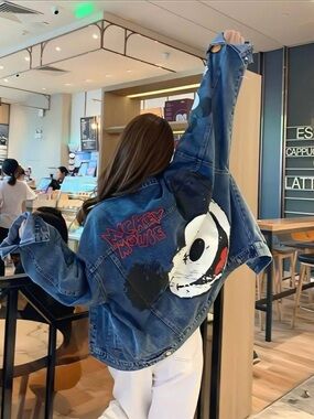 Mickey Mouse Blue Denim Jacket - Graphic Jean Jacket